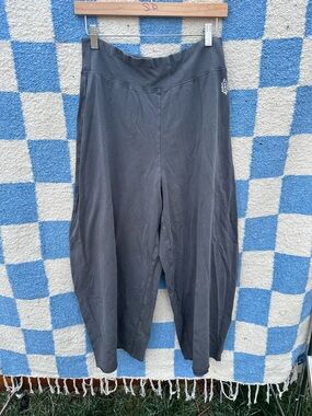 Free people movement washed black wide leg sweats